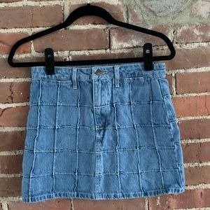 High waisted jean skirt
